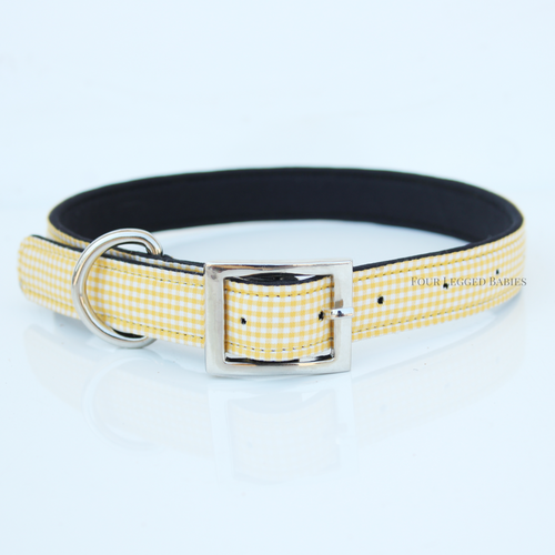 Yellow Gingham Luxurious Collar