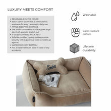 Load image into Gallery viewer, Dream Cream Luxurious Dog Bed Removable Italian Velvet Cover &amp; Machine Washable Bed For Daily Use