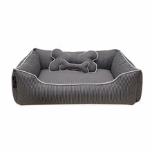 Load image into Gallery viewer, Pinstripe Black Cotton Luxurious Dog Bed Removable Cotton Cover &amp; Machine Washable Bed For Daily Use