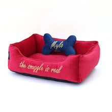 Load image into Gallery viewer, Merry red Luxurious Dog Bed Removable Italian Velvet Cover &amp; Machine Washable Bed For Daily Use