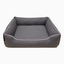 Load image into Gallery viewer, Pinstripe Black Cotton Luxurious Dog Bed Removable Cotton Cover &amp; Machine Washable Bed For Daily Use