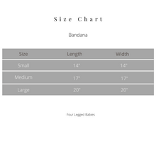 Load image into Gallery viewer, Golden Muse Bandana size chart