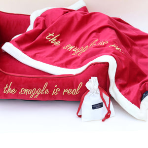 Bed & Blanket set Merry red