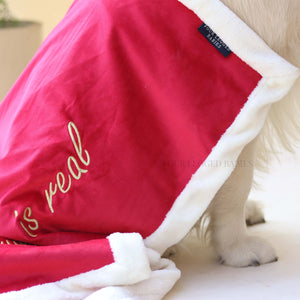 Merry Red Luxurious Dog blanket machine Washable For Daily Use