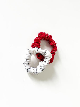 best friend scrunchies in red and white colour