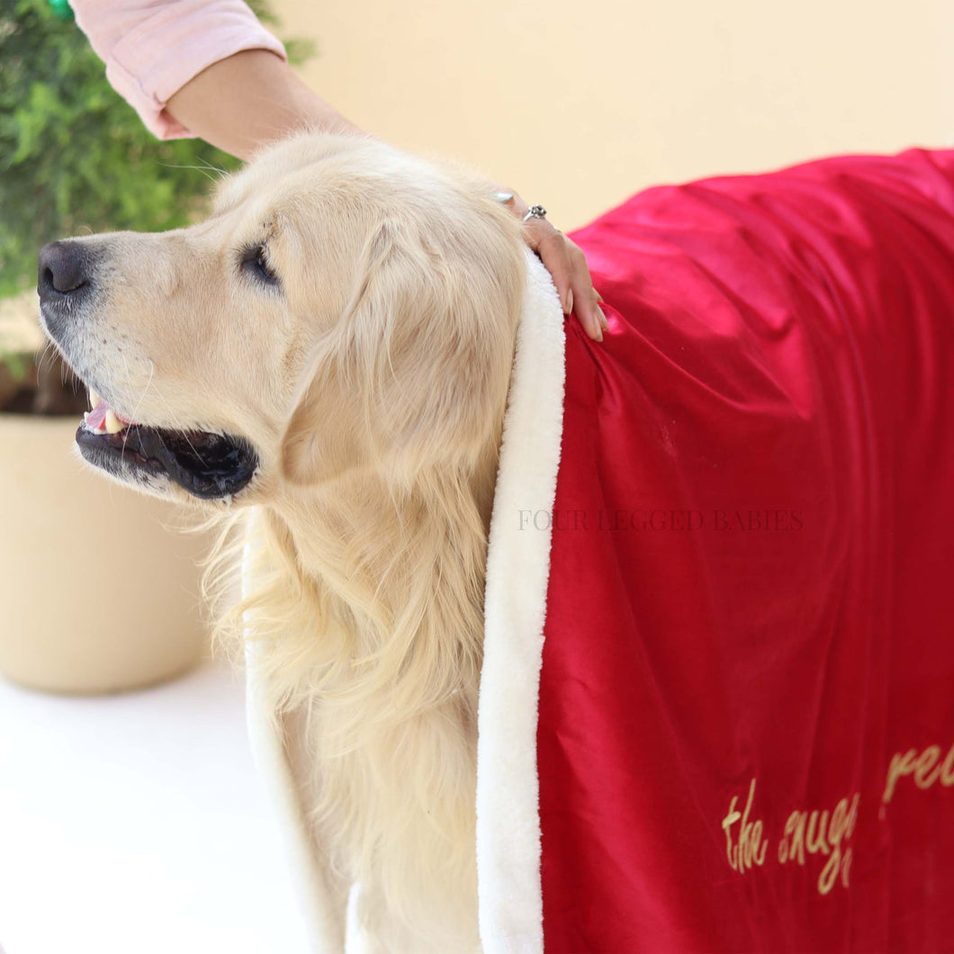 Merry Red Luxurious Dog blanket machine Washable For Daily Use