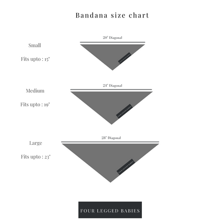 Midnight letter bandana size chart