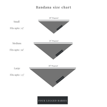 Load image into Gallery viewer, Golden Muse Bandana size chart
