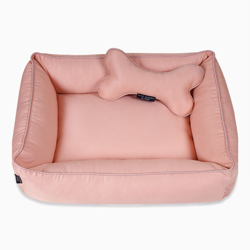 Powder Pink Dog Bed Removable Cotton Cover & Machine Washable Bed For Daily Use