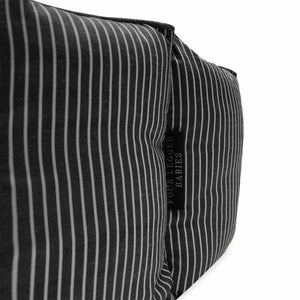 Pinstripe Black Cotton Luxurious Dog Bed Removable Cotton Cover & Machine Washable Bed For Daily Use