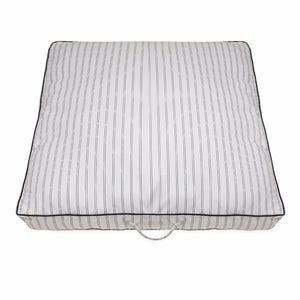 Square Cotton  Pinstripe white Dog Bed Removable Cotton Cover & Machine Washable Bed For Daily Use