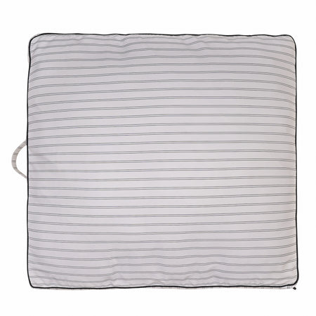 Square Cotton  Pinstripe white Dog Bed Removable Cotton Cover & Machine Washable Bed For Daily Use