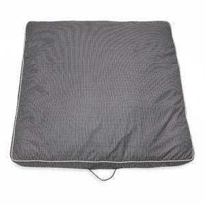 Square Cotton Pinstripe Black Dog Bed Removable Cotton Cover & Machine Washable Bed For Daily Use