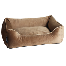 Load image into Gallery viewer, Taupe Luxurious Dog Bed Removable Italian Velvet Cover &amp; Machine Washable Bed For Daily Use