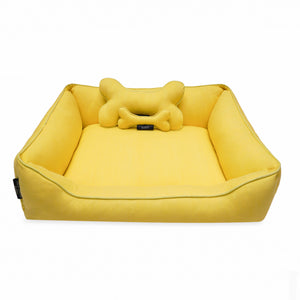 Salsa Yellow  Luxurious Dog Bed Removable High Quality Denim Cover & Machine Washable Bed For Daily Use