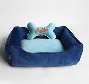 Ocean Bluem Luxurious Dog Bed Removable Italian Velvet Cover & Machine Washable Bed For Daily Use