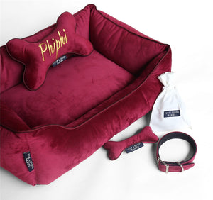 Personalised Crimson Luxury Dog Gift Set