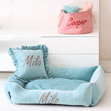 Load image into Gallery viewer, Personalized Luxury dog bed and cushion gift set