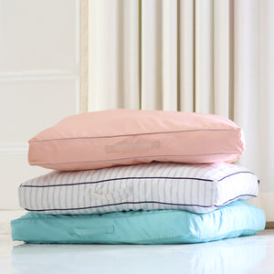 Square Cotton Powder Pink Dog Bed Removable Cotton Cover & Machine Washable Bed For Daily Use