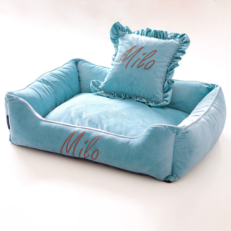 Personalized Luxury dog bed and cushion gift set