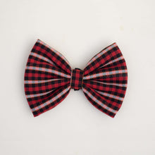 Load image into Gallery viewer, Good Dog Bow - Red &amp; Back tartan