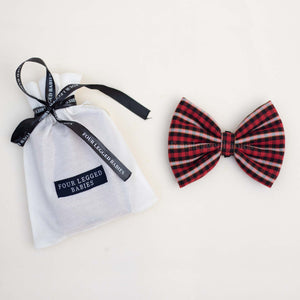 Good Dog Bow - Red & Back tartan