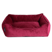 Load image into Gallery viewer, Crimson Luxurious Dog Bed Removable Italian Velvet Cover &amp; Machine Washable Bed For Daily Use