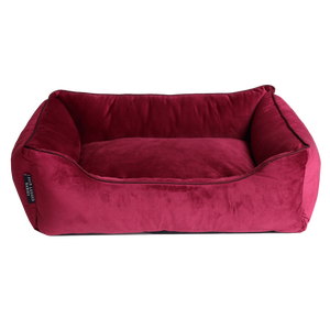 Crimson Luxurious Dog Bed Removable Italian Velvet Cover & Machine Washable Bed For Daily Use