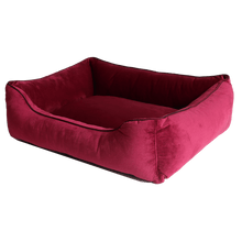 Load image into Gallery viewer, Crimson Luxurious Dog Bed Removable Italian Velvet Cover &amp; Machine Washable Bed For Daily Use