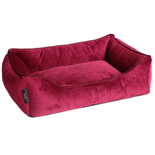 Load image into Gallery viewer, Crimson Luxurious Dog Bed Removable Italian Velvet Cover &amp; Machine Washable Bed For Daily Use