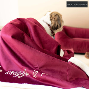 Crimson Luxurious Dog blanket For Daily Use