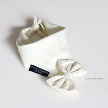 Load image into Gallery viewer, Luxurious white bandana and bow set