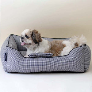 Gingham Luxurious Dog Bed Removable Cotton Cover & Machine Washable Bed For Daily Use