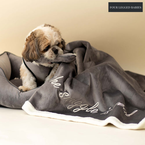 Grey Luxurious Dog blanket machine Washable For Daily Use