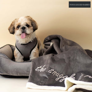 Grey Luxurious Dog blanket machine Washable For Daily Use