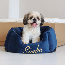 Load image into Gallery viewer, High Wall Mid night Personalized Luxury Velvet Bed For Dogs