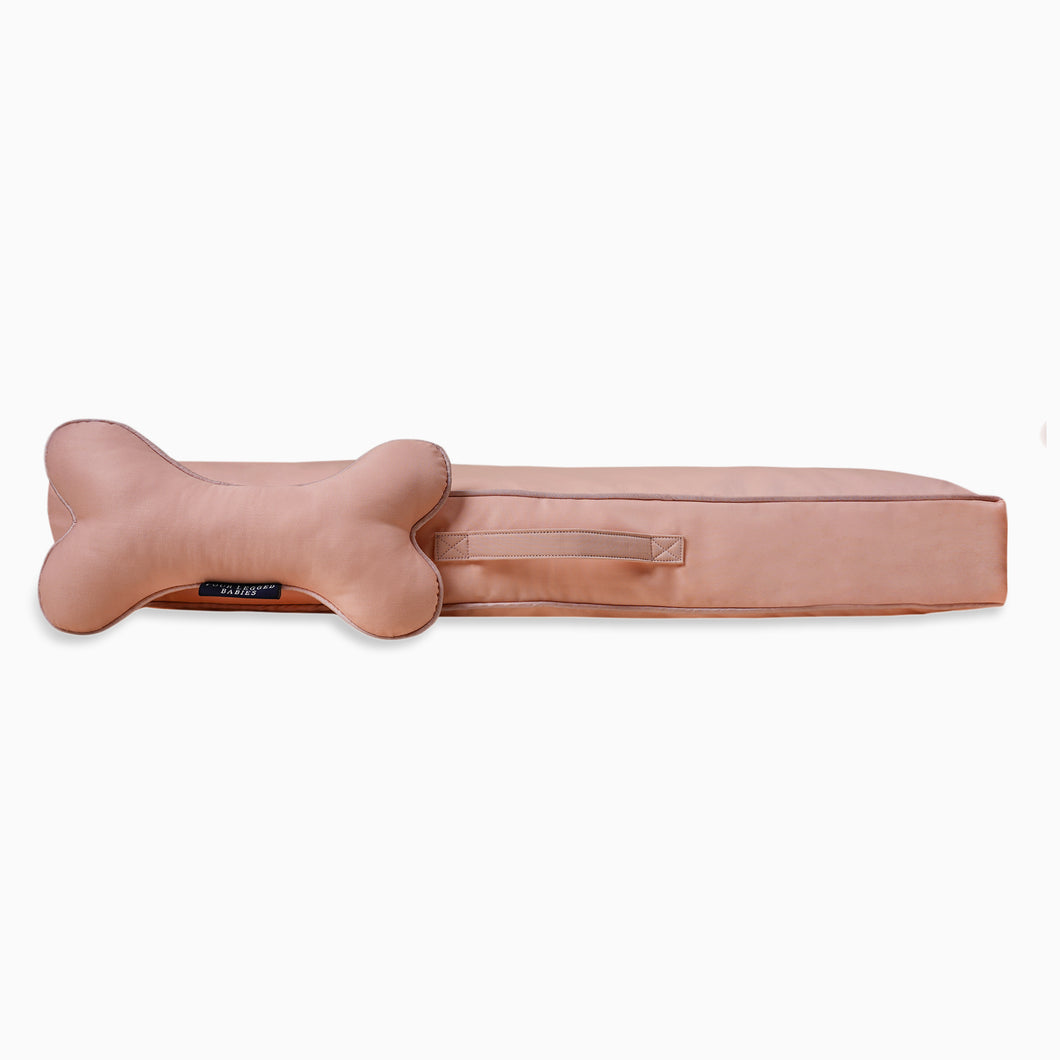 Square Cotton Powder Pink Dog Bed Removable Cotton Cover & Machine Washable Bed For Daily Use