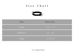 Classic Gingham Collar & Bandana set size chart