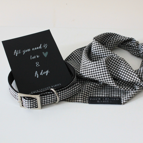 Classic Gingham Collar & Bandana set