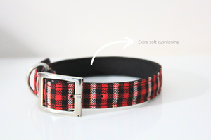 Black & Red colour dog collar