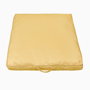 Square Cotton Powder Yellow Dog Bed Removable Cotton Cover & Machine Washable Bed For Daily Use