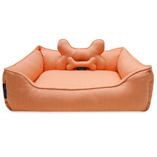 Load image into Gallery viewer, Silky Orange Luxurious Dog Bed Removable High Quality Denim Cover &amp; Machine Washable Bed For Daily Use