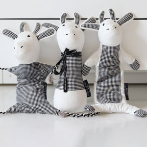 Set of 3 soft cotton plush dog toy for everyday play.